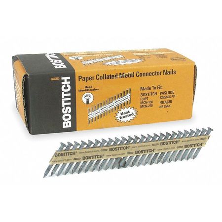 BOSTITCH Collated Framing Nail, 2-1/2 in L, Hot Dipped Galvanized, Flat Head, 35 Degrees, 1000 PK PT-MC141825GAL1M
