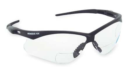 Kleenguard Nemesis Rx Readers Prescription Safety Glasses, Diopter Strength: +3.00, Black Frame, Clear Lens 28630