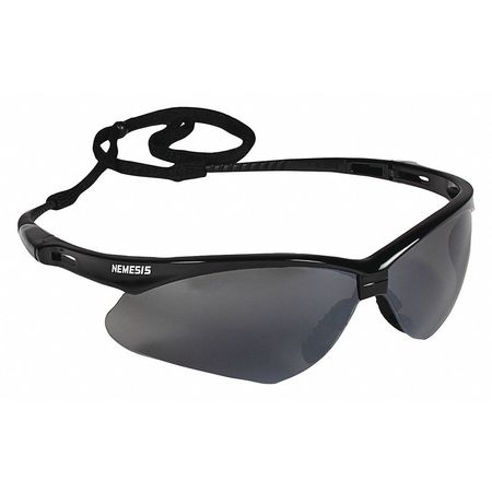 Kleenguard V30 Nemesis Safety Glasses, Mirror Coating, Scratch-Resistant, Black Half Frame, Smoke Lens 25688