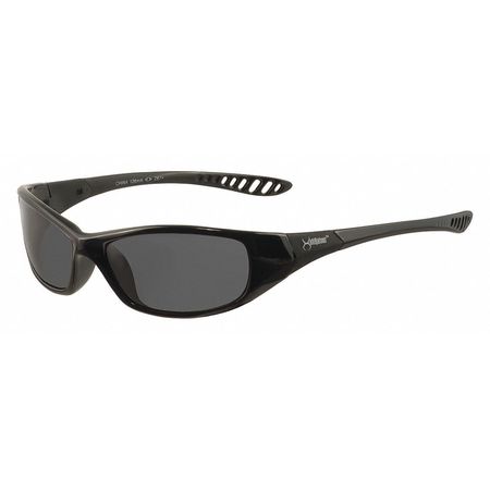 Kleenguard V40 Hellraiser Safety Glasses, Scratch-Resistant, Polycarbonate, Black Full-Frame, Smoke Lens 25714