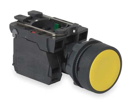 SCHNEIDER ELECTRIC Non-Illuminated Push Button, 22 mm, 1NO/1NC, Yellow XB5AA55