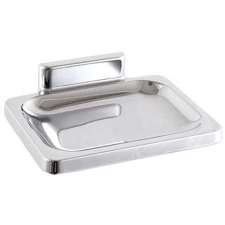Zoro Select Soap Dish, Silver, 1-1/2x3-7/8x3-1/8In 2VAL8