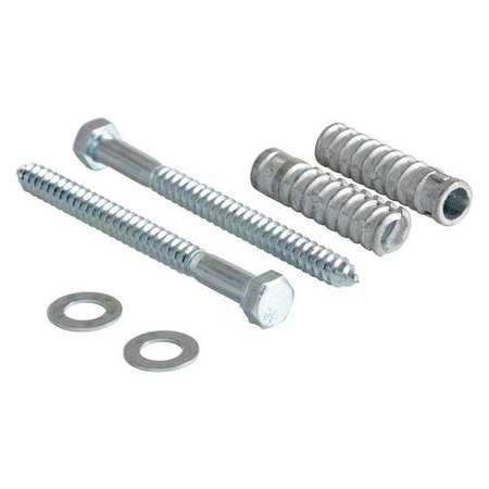 ZORO SELECT Concrete Mounting Kit, Steel, Silver CS-33-KIT-2