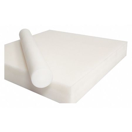 Zoro Select White Acetal Homopolymer Rod Stock 1 ft. L, 1/4" Dia. 2XMG1