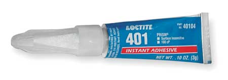 Loctite Instant Adhesive, 401 Series, Clear, 0.1 fl oz, Tube 233641