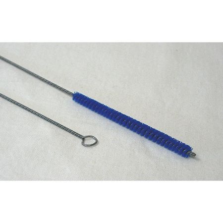 TOUGH GUY Tube and Pipe Brush, 19" L Handle, 5" L Brush, Blue, Galvanized, 24" L Overall 2VGP9