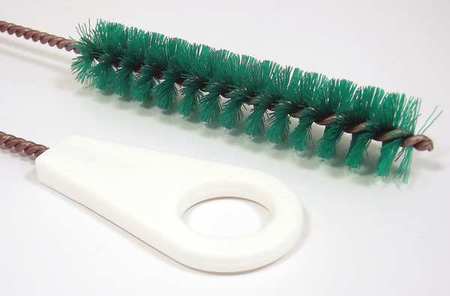 TOUGH GUY Pipe Brush, 13 in L Handle, 5 in L Brush, Green, Polypropylene, 18 in L Overall 2VHD1