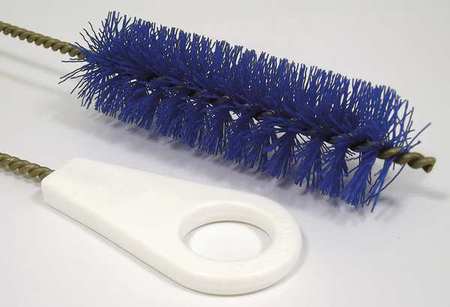 TOUGH GUY Pipe Brush, 13 in L Handle, 5 in L Brush, Blue, Polypropylene, 18 in L Overall 2VHF6