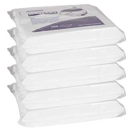 Kimberly-Clark Professional Dry Wipe, White, Soft Pack, Meltblown, 100 Wipes, 12 in x 12 in, Unscented, 5 PK 33330