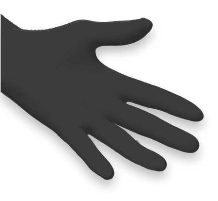 ANSELL Microflex Onyx Exam Gloves with Textured Fingertips, Nitrile, Powder-Free, Large, Black, 100 Pack N643