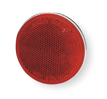 Grote Reflector, Sealed, Stick-On, Red, Dia 3 In 40062