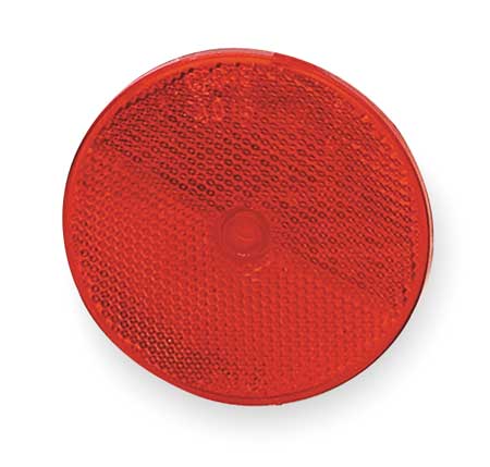 GROTE Reflector, Screw Mount, Red, Dia 2 1/2 In 40092
