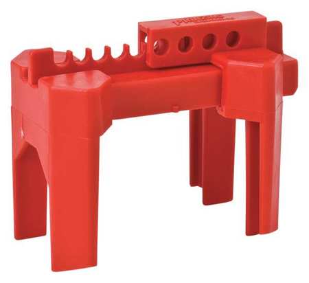 BRADY 4-Legged Ball Valve Lockout, Polypropylene, 1/2 in to 2-1/2 in Diameter Pipe, Red BS07A-RD