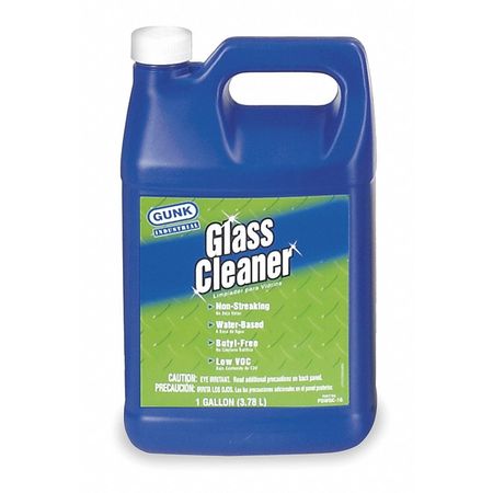 GUNK INDUSTRIAL 1 gal Glass Cleaner Plastic Bottle, Colorless Liquid, Waterbased PDWGC-1G