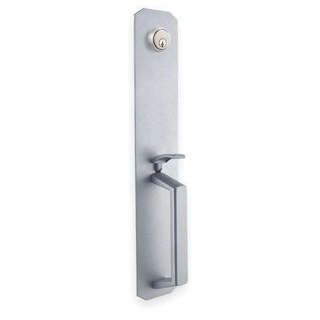 DORMAKABA Escutcheon Pull w/Lock and Thumbpiece QET165L626SCKD