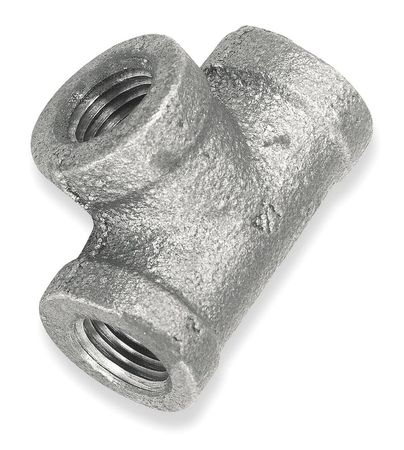 ZORO SELECT 2-1/2" x 2-1/2" x 1" FNPT Galvanized Reducing Tee 510-995BC