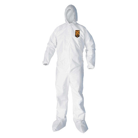 Kleenguard Disposable Coveralls, 25 PK, White, KleenGuard(TM) A40, Zipper 44335