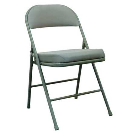 Zoro Select Steel Chair with Fabric Seat/Back, Beige 2W957
