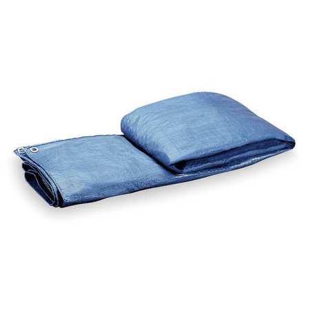 ZORO SELECT 28 ft 10 in x 49 ft 2 in Standard Duty 5.1 Mil Tarp, Blue, Polyethylene, 3.4 oz/sq yd 3W560