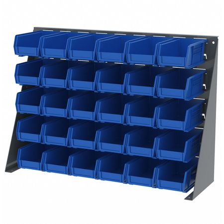 Akro-Mils 10 lb Hang & Stack Storage Bin, Plastic, 4 1/8 in W, 3 in H, 7 3/8 in L, Blue 30220BLUE