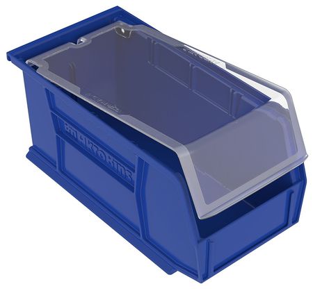 Akro-Mils 30 lb Hang & Stack Storage Bin, Plastic, 5 1/2 in W, 5 in H, 10 7/8 in L, Blue 30230BLUE