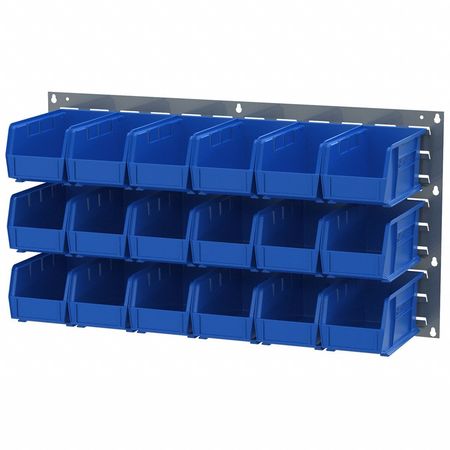 Akro-Mils 30 lb Hang & Stack Storage Bin, Plastic, 5 1/2 in W, 5 in H, 10 7/8 in L, Blue 30230BLUE