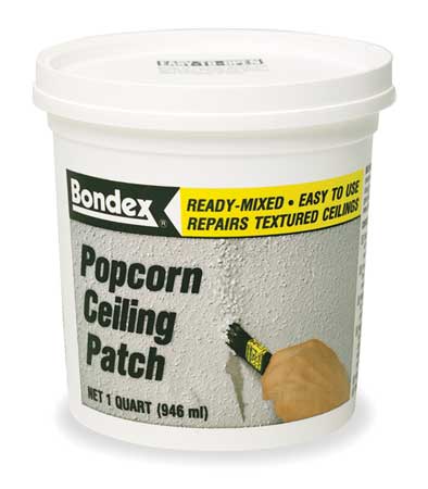 Zinsser Popcorn Ceiling Patch, 1 qt, Pail, White, Ready-Mixed Popcorn Ceiling Patch 76084