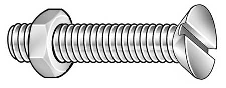 Zoro Select 1/4"-20 x 2-1/4 in Slotted Flat Machine Screw, Zinc Plated Steel, 100 PK 658179-PG