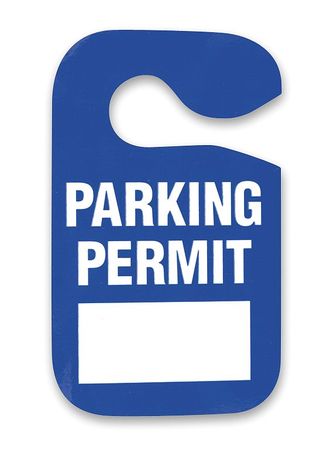 ZORO SELECT Parking Permit, Blue, W 3 In, PK5 2XKE6