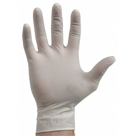 Condor Disposable Gloves, 4.5 mil Palm, Natural Rubber Latex, Powder-Free, M, 100 PK, Natural 2XMC2
