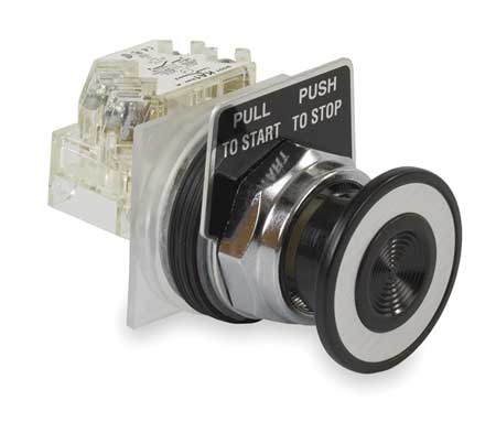 SCHNEIDER ELECTRIC Non-Illuminated Push Button, 30 mm, 1NO/1NC, Black 9001KR9BH13