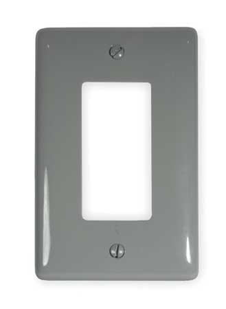 Hubbell Wiring Device-Kellems Rocker Wall Plates and Box Cover, Number of Gangs: 1 Nylon, Smooth Finish, Gray NPJ26GY