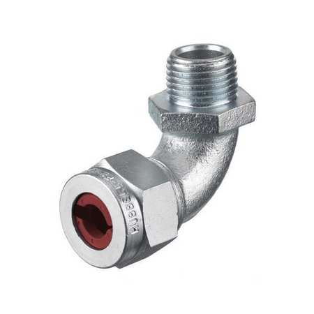 Hubbell Wiring Device-Kellems Liquid Tight Connector, 1/2in., 90 deg, Red NHC1021ZP