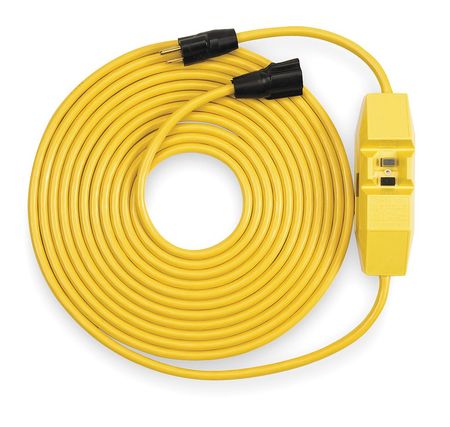 POWER FIRST Line Cord GFCI, 25 ft., Ylw, 15A, Rainproof 2XYR5