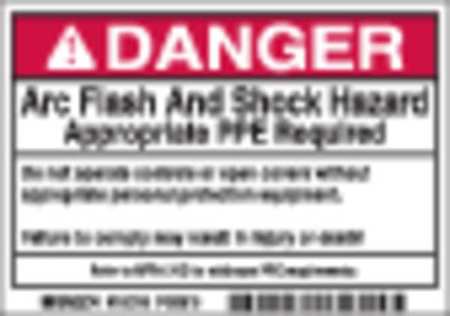 BRADY Arc Flash Protection Label, PK100, 102310 102310