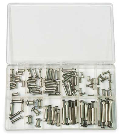 Zoro Select Barrel Bolt Assortment, Stainless Steel, Black Oxide Finish Z4401-KIT