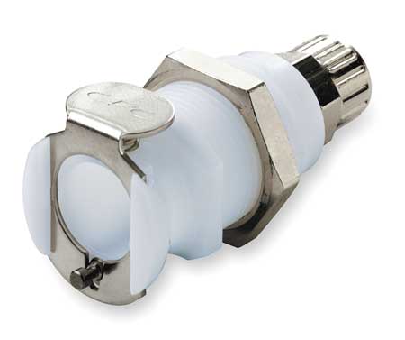 COLDER Panel Mount Coupler, Acetal, Shut-Off, PTF PLCD12006