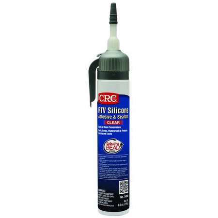 CRC Multipurpose RTV Silicone Sealant, 6.5 oz, Clear, Temp Range -76 to 400 Degrees F 14055