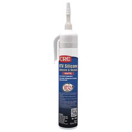 CRC High Moisture Resistance, Indoor/Outdoor RTV Silicone Sealant, 6.5 oz, White 14056