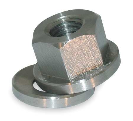 TE-CO Spherical Flange Nut, 1/4"-20, 18-8 Stainless Steel, 18-8, Plain, 1/2 in Hex Wd, 7/32 in Hex Ht 41921