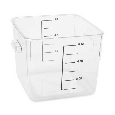 Rubbermaid Commercial Square Storage Container, 6 qt, Clear FG630600CLR