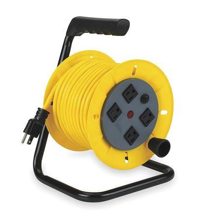 LUMAPRO 40 ft. 14/3 Extension Cord Reel 13 Amps 4 Outlets 120VAC Voltage 2YKR4