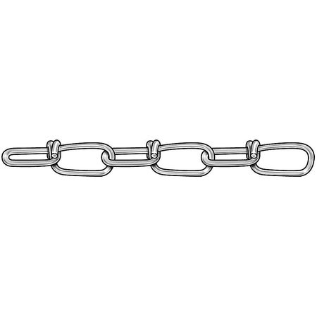 ZORO SELECT Chain, Dbl, Zinc, Sz #1,155 Lb Load, 100 Ft 2ZDH6