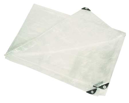 Zoro Select 7 ft 4 in x 9 ft 6 in Standard Duty 5.1 Mil Tarp, Transparent, Polyethylene 2ZJ51