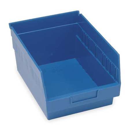 QUANTUM STORAGE SYSTEMS 50 lb Shelf Storage Bin, Polypropylene, 11 1/8 in W, 6 in H, 17 7/8 in L, Blue QSB210BL