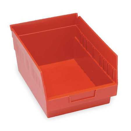 QUANTUM STORAGE SYSTEMS 50 lb Shelf Storage Bin, Polypropylene, 8 3/8 in W, 6 in H, Red, 11 5/8 in L QSB207RD