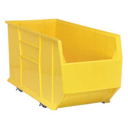 QUANTUM STORAGE SYSTEMS 250 lb Mobile Storage Bin, Polypropylene, 16 1/2 in W, 17 1/2 in H, Yellow, 35 7/8 in L QUS994MOBYL