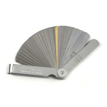Gearwrench Feeler Gauges, 32 Blade, 3 5/16 in L, 1/2 in W, Steel, 0.0015 in to 0.035 in 161D
