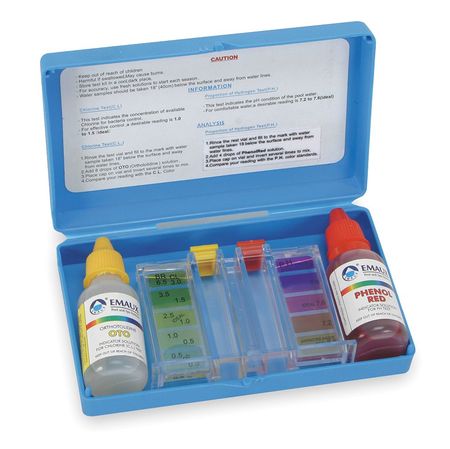 ZORO SELECT Water Analysis Kit, For PH and Chlorine 2ZTV9