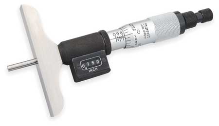 Starrett Digital Depth Micrometer, 0 to 6 In 446AZ-6RL
